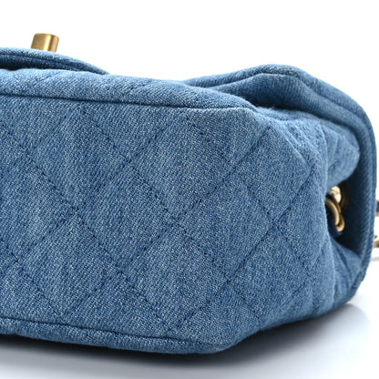 Chanel Denim Quilted Mini Pearl Crush Flap Blue 9 of 9