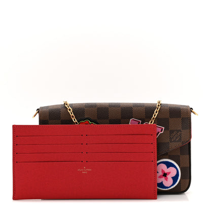 Louis Vuitton Damier Ebene My LV World Tour Pochette Felicie Chain Wallet Coquelicot 3 of 11