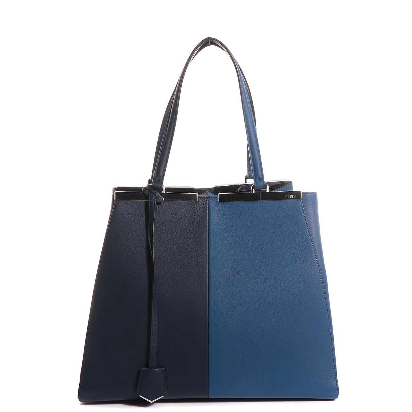 Vitello Bi-Color Large 3Jours Tote Lavagna Cobalto