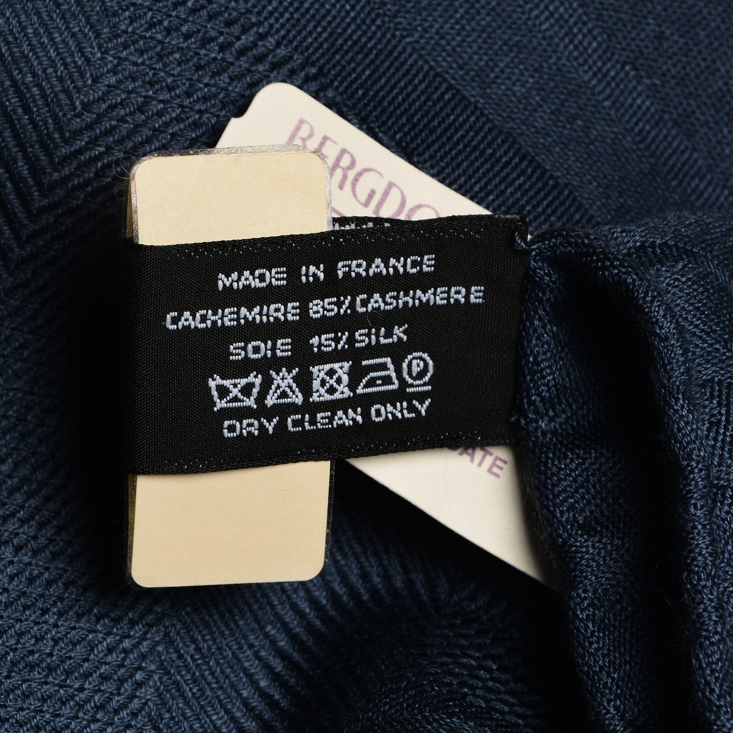 Hermes Cashmere Silk New Libris Stole Bleu Noir 3 of 4