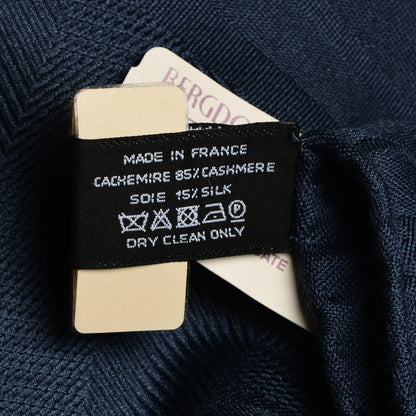 Hermes Cashmere Silk New Libris Stole Bleu Noir 3 of 4