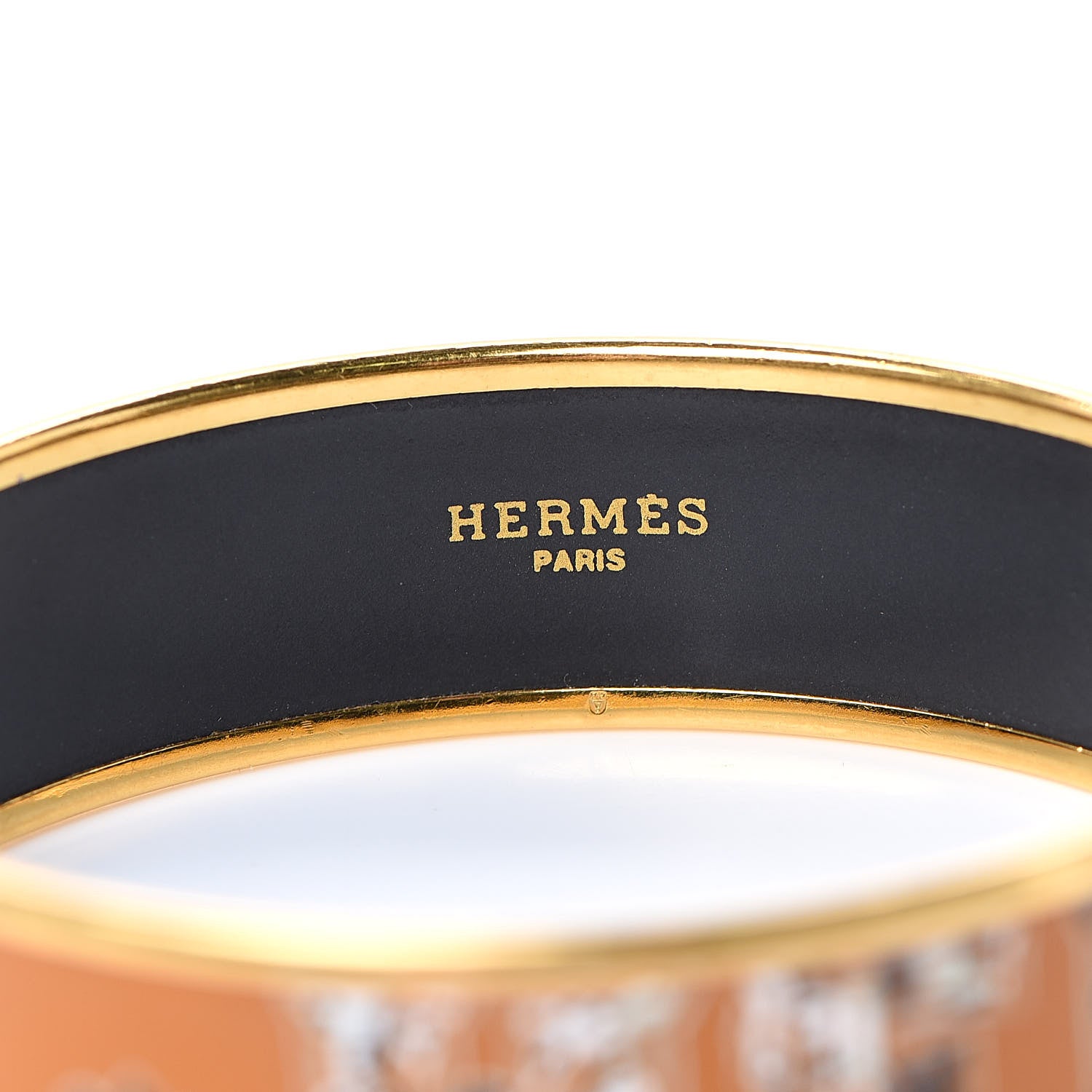 Hermes Enamel Printed Alphabet Russe Wide Bracelet 70 Potiron 4 of 5