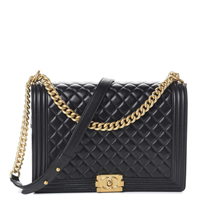 Chanel Lambskin Quilted Large Boy Flap Black 1 of 11