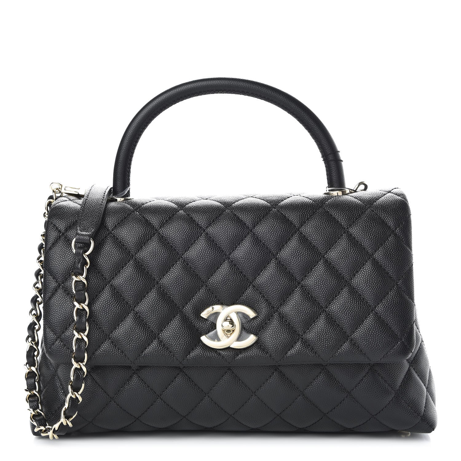 Chanel Caviar Quilted Small Coco Handle Flap Black 1 of 10