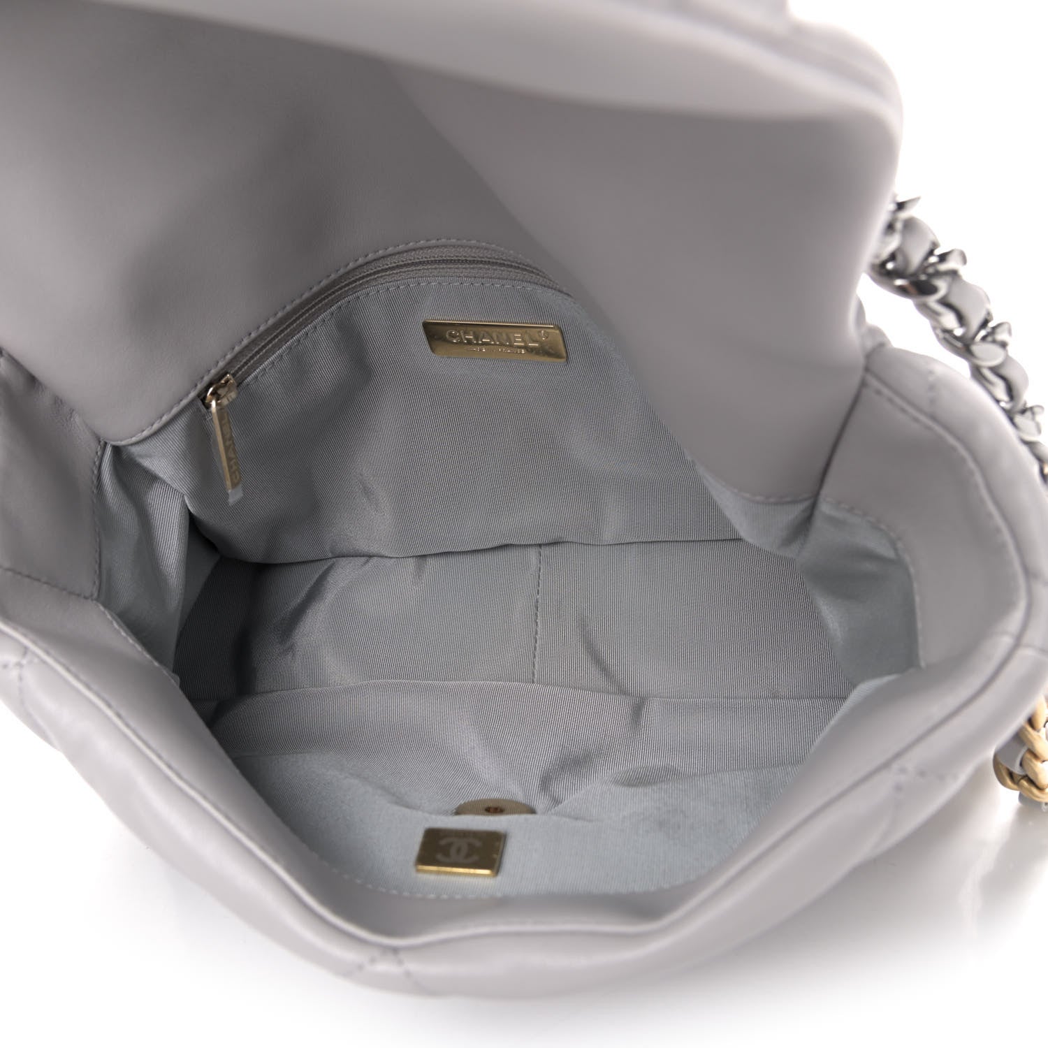 Chanel Lambskin Quilted Large Chanel 19 Flap Grey 4 of 4