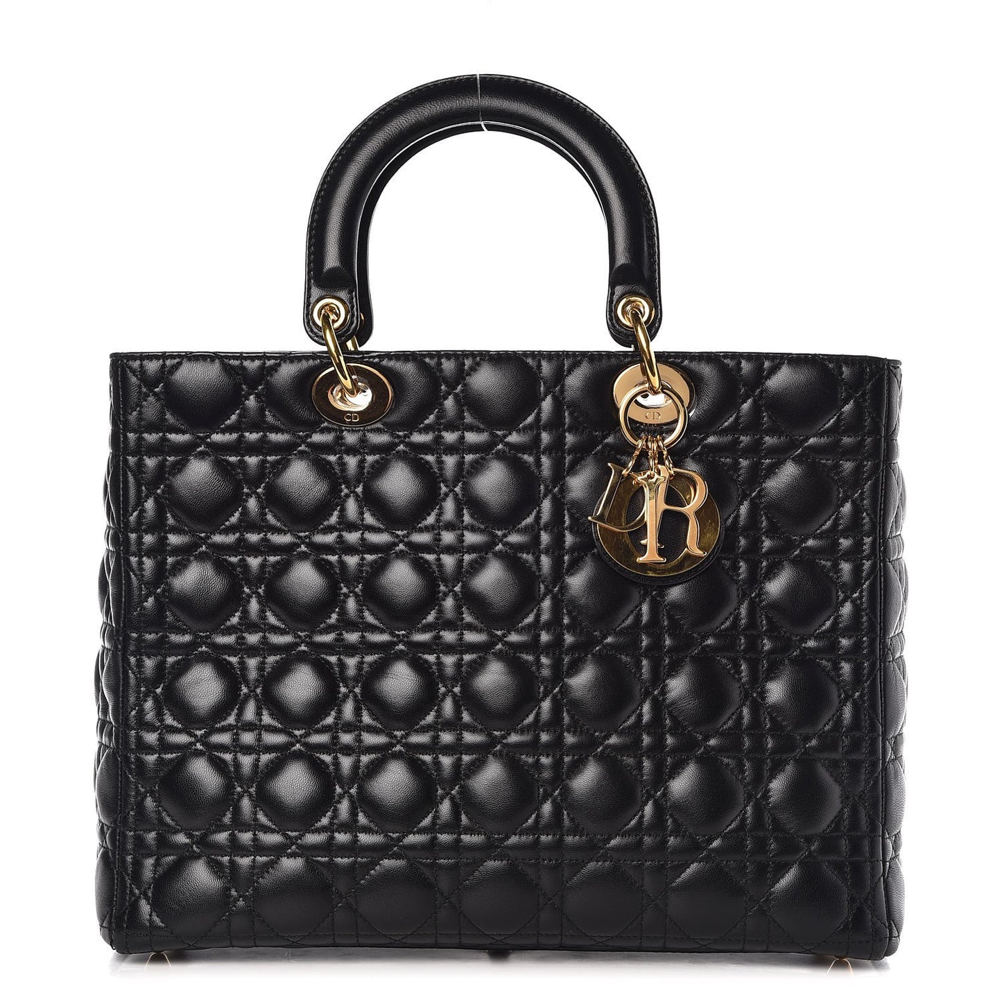 Lambskin Cannage Large Lady Dior Black