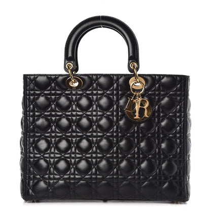 Christian Dior Lambskin Cannage Large Lady Dior Black 1 of 11