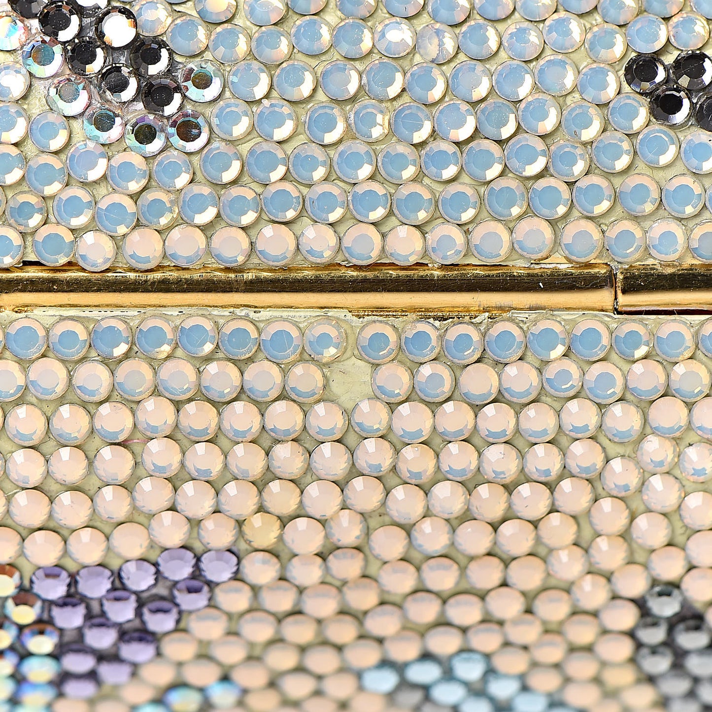 Swarovski Crystal Floral Minaudiere Clutch Multicolor