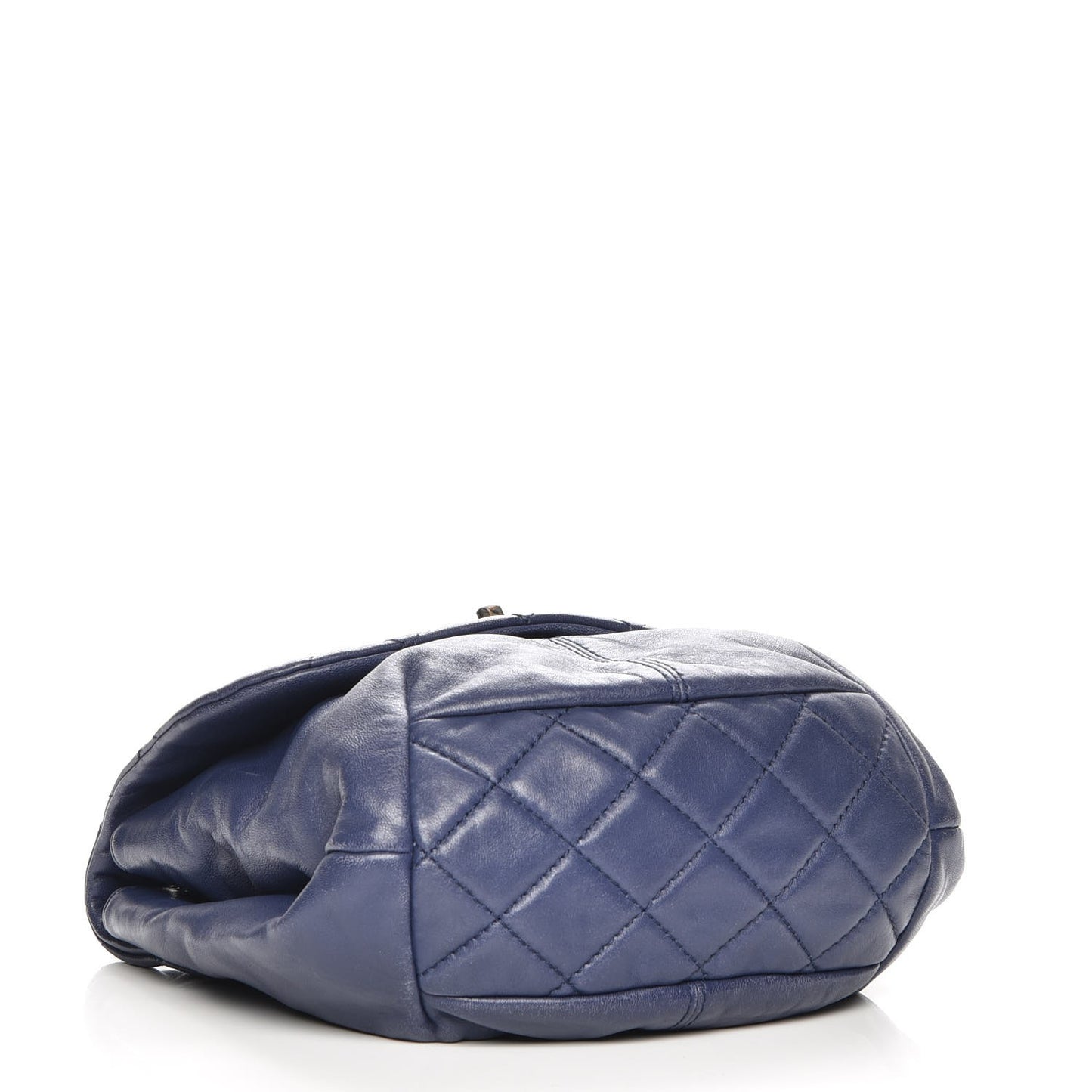 Shiny Lambskin Quilted Mini Trianon Messenger Flap Blue