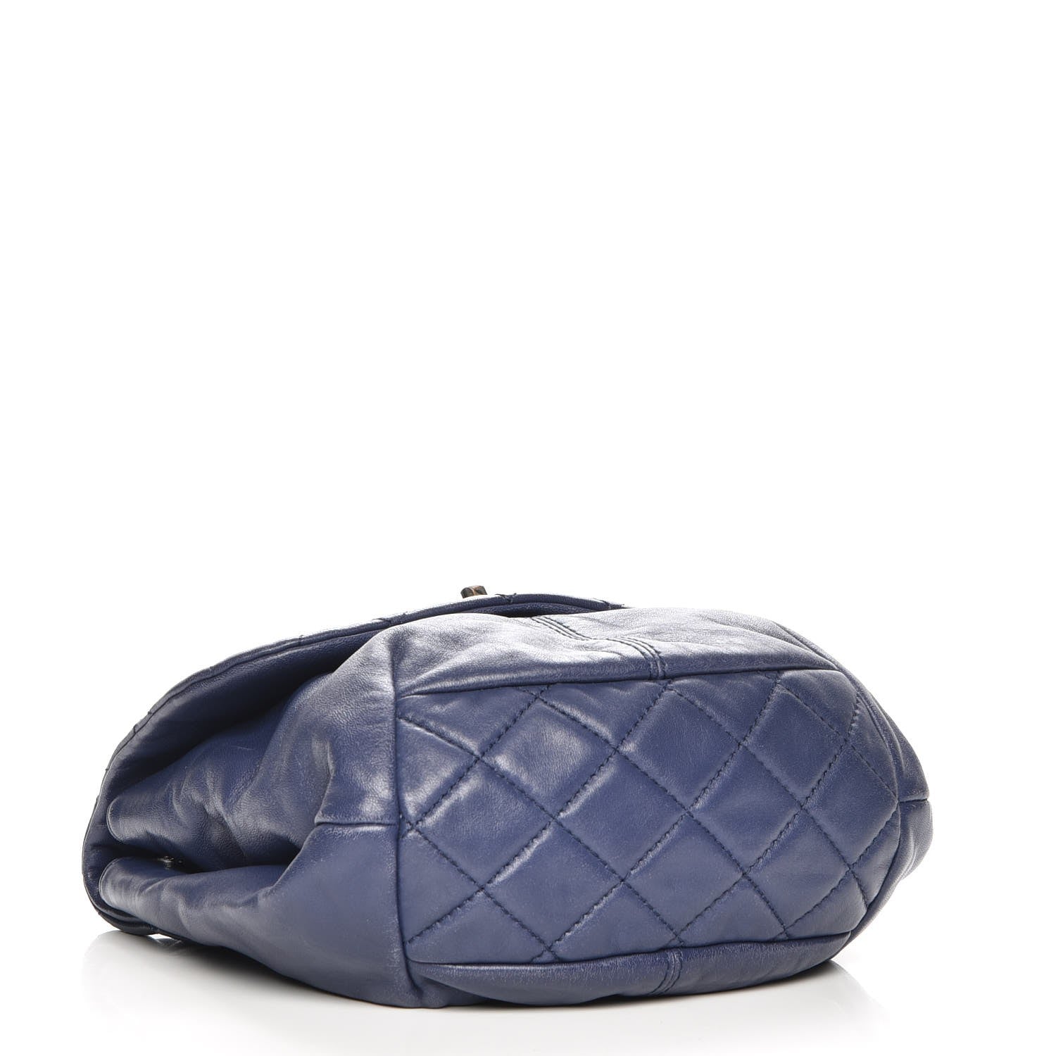 Chanel Shiny Lambskin Quilted Mini Trianon Messenger Flap Blue 4 of 7