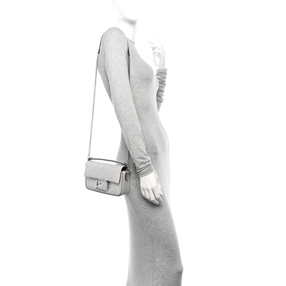 Fendi Crystal Vitello Laminato FF Mini Baguette Crystal Argento 2 of 13