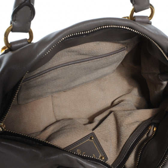 Soft Calf Shopping Satchel Bag Bambu