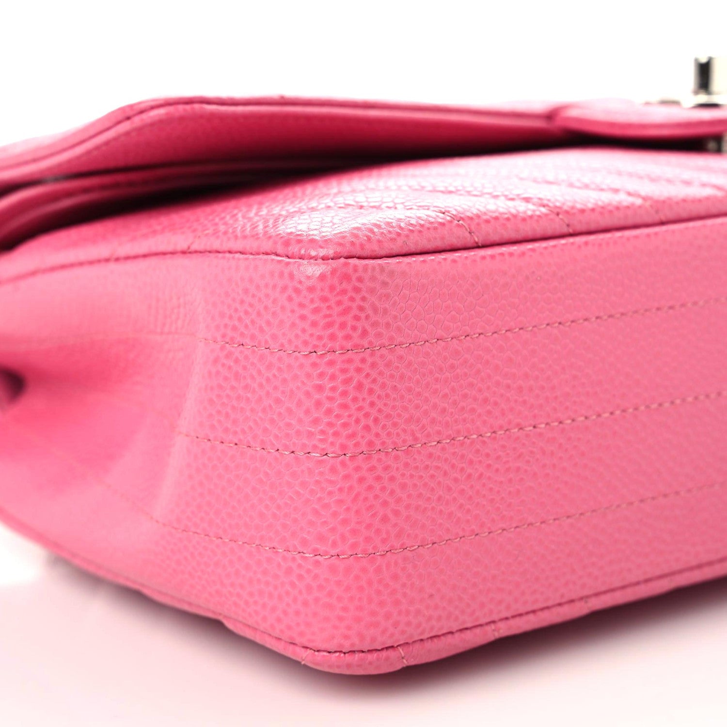 Chanel Caviar Chevron Quilted Medium Double Flap Pink 4 of 8