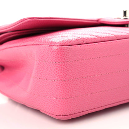 Chanel Caviar Chevron Quilted Medium Double Flap Pink 4 of 8