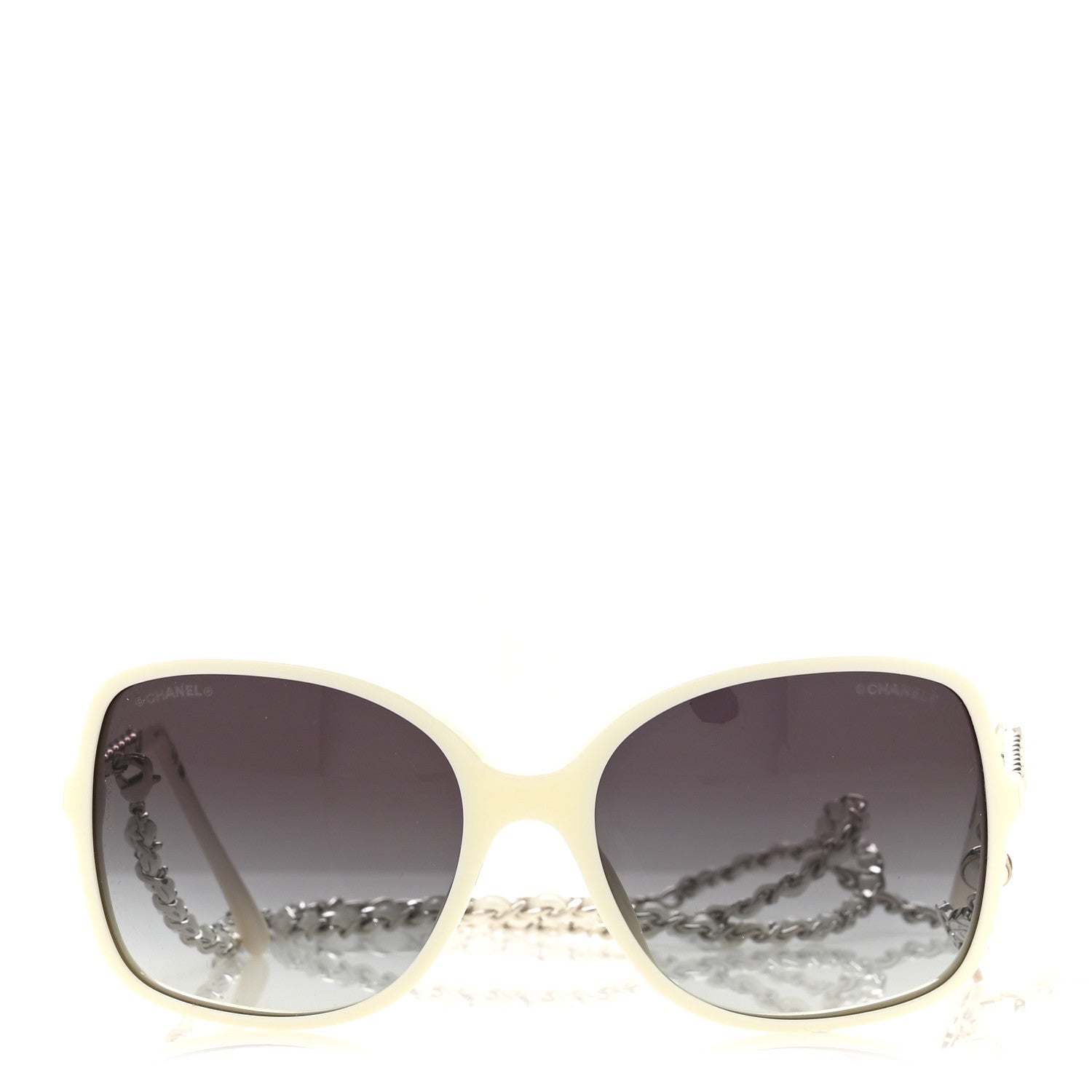 Chanel Acetate Metal Lambskin Square Chain Sunglasses 5210-Q-A White 2 of 8