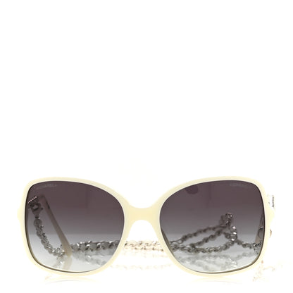 Chanel Acetate Metal Lambskin Square Chain Sunglasses 5210-Q-A White 2 of 8