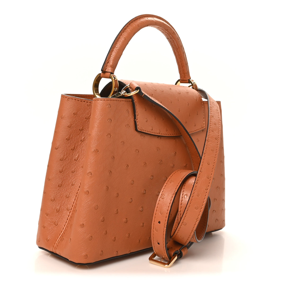 Louis Vuitton Ostrich Capucines BB Cognac 3 of 10