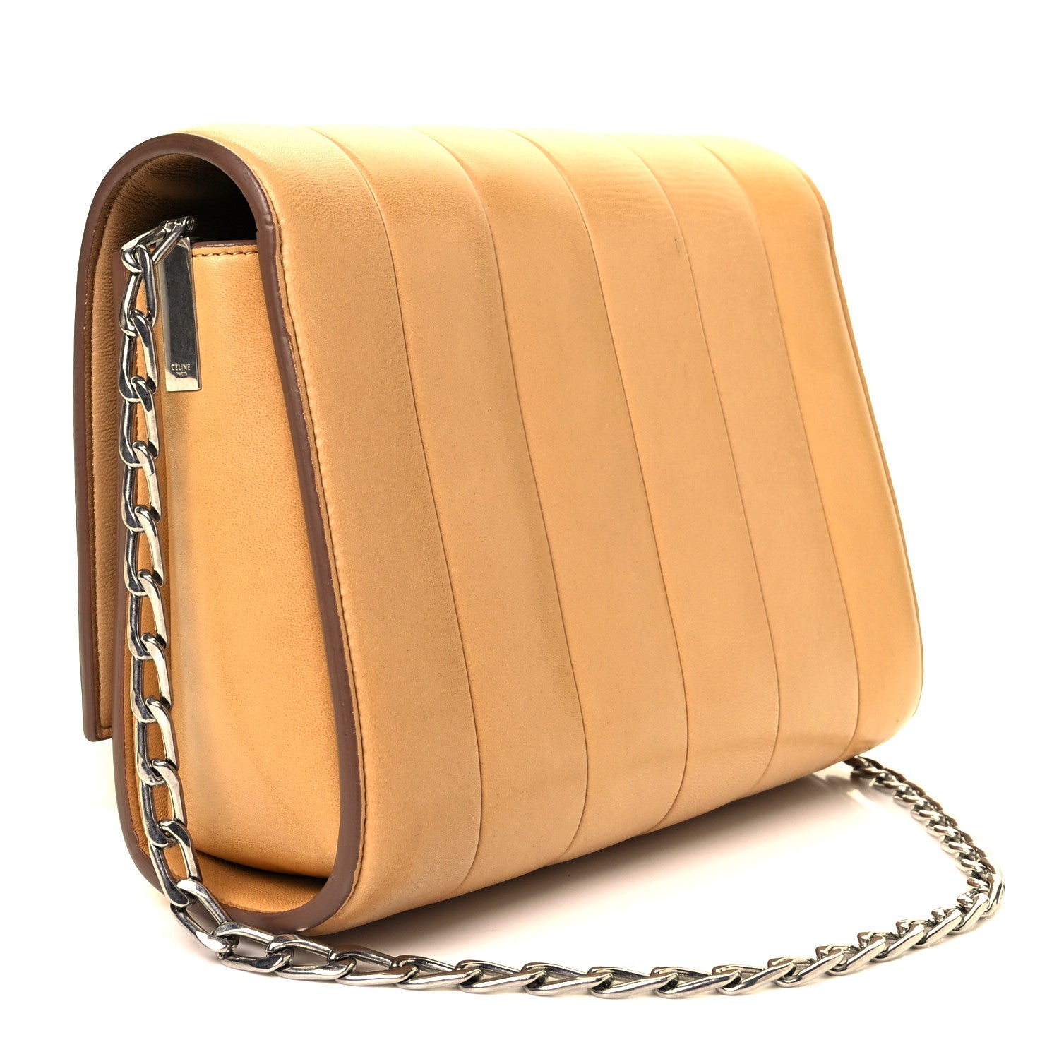 Celine Lambskin Quilted Shoulder Bag Camel 2 of 7