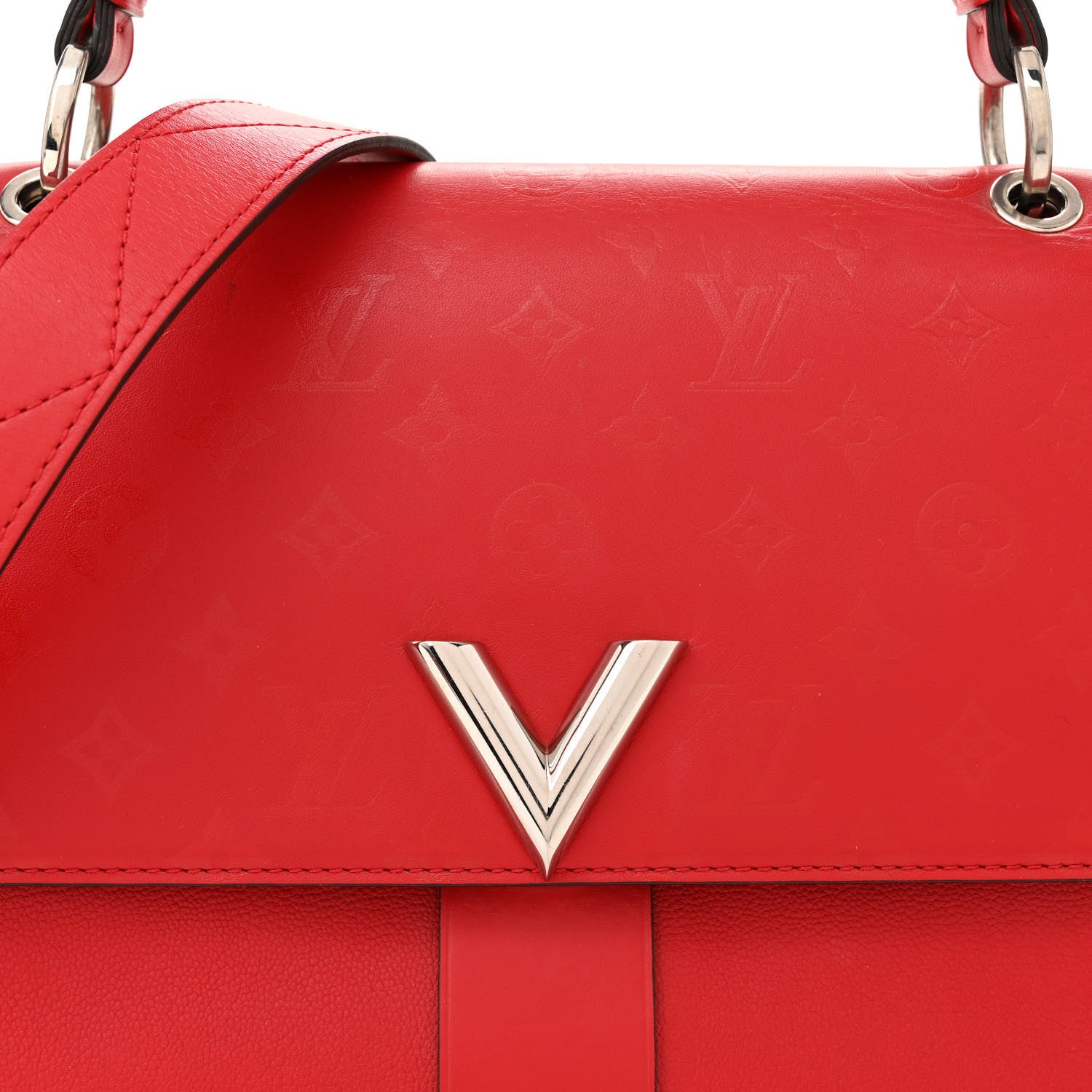 Louis Vuitton Calfskin Monogram Very One Handle Rubis Red 8 of 14