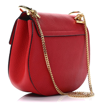 Chloe Grained Lambskin Drew Shoulder Bag Plaid Red 3 of 8