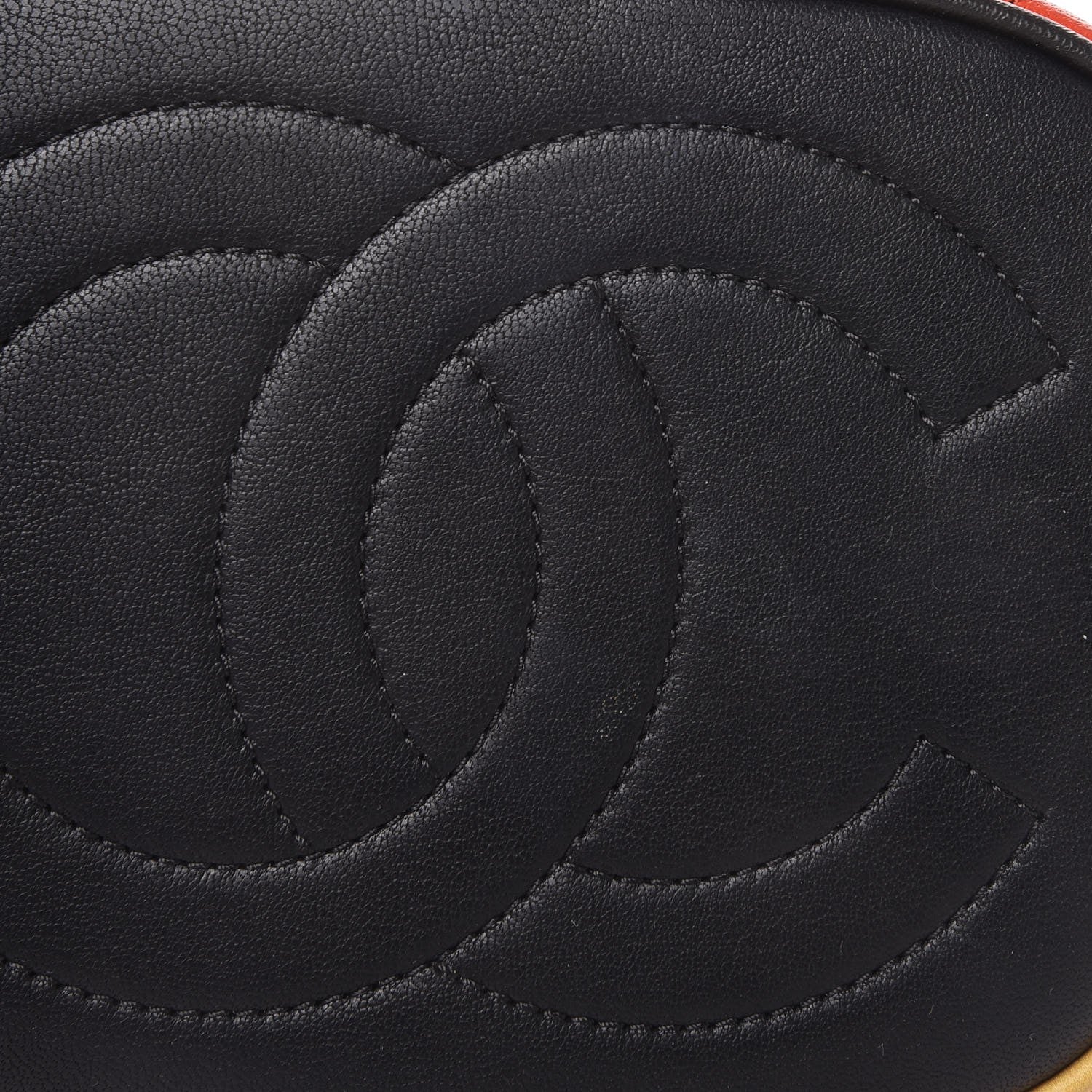 Chanel Lambskin Quilted Cuba Drawstring Tote Red White Blue 9 of 9