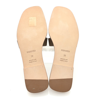Hermes Epsom Oran Sandals 38 Etoupe 5 of 9