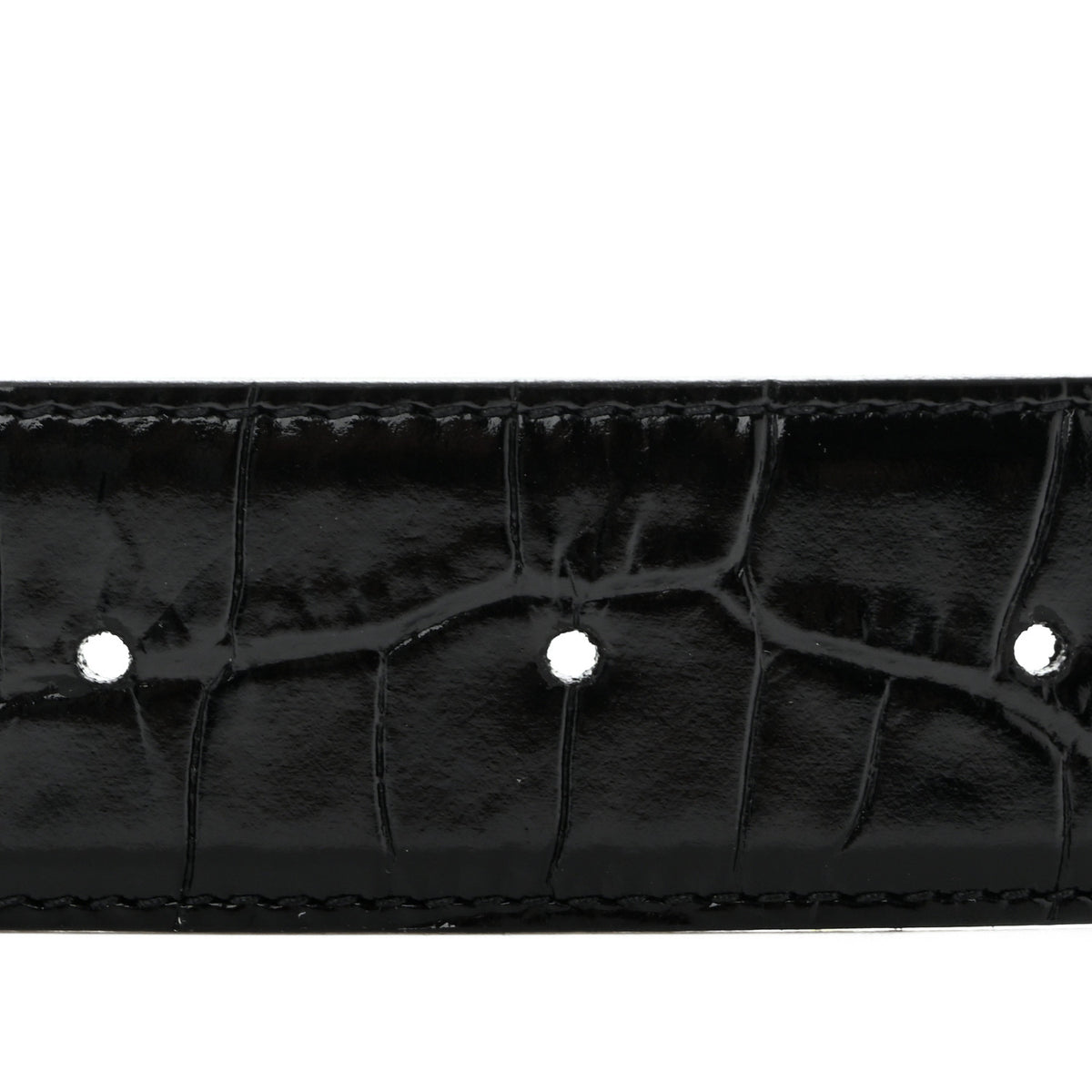 Calfskin Crocodile Embossed Square Buckle Belt 90 36 Black