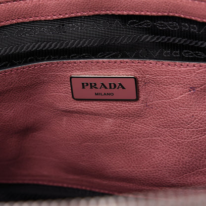 Prada Glace Calf Small Twin Pocket Tote Pink 8 of 10