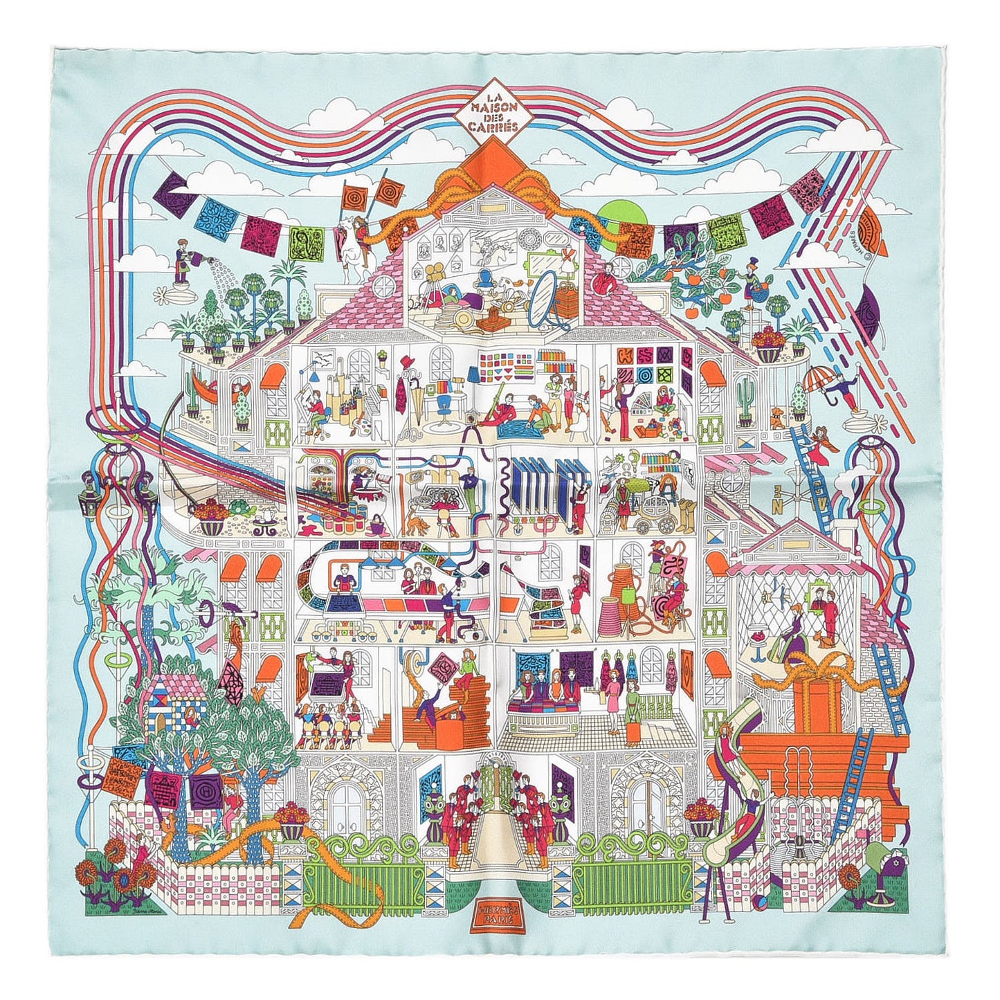 Silk La Maizeon des Carres Pocket Square Scarf