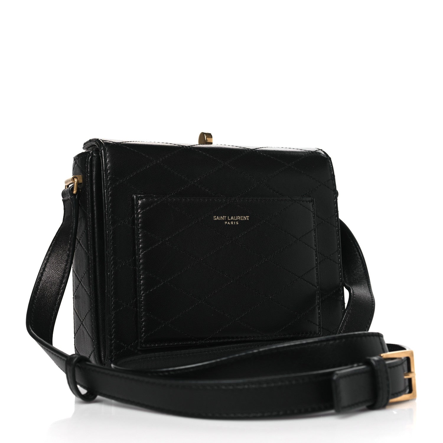 Saint Laurent SAINT LAURENT Lambskin Quilted Mini Square Crossbody Black 3 of 10