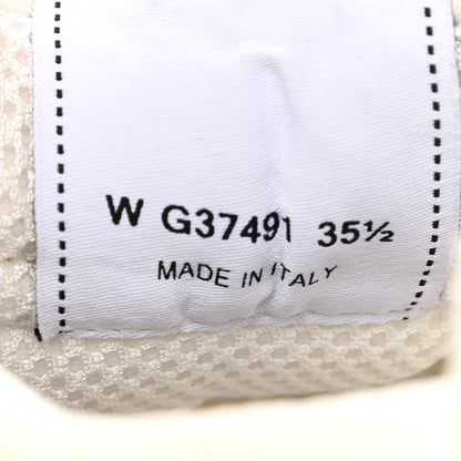 Chanel Calfskin Mesh Lycra Suede Womens Logo Sneakers 35.5 White 7 of 8