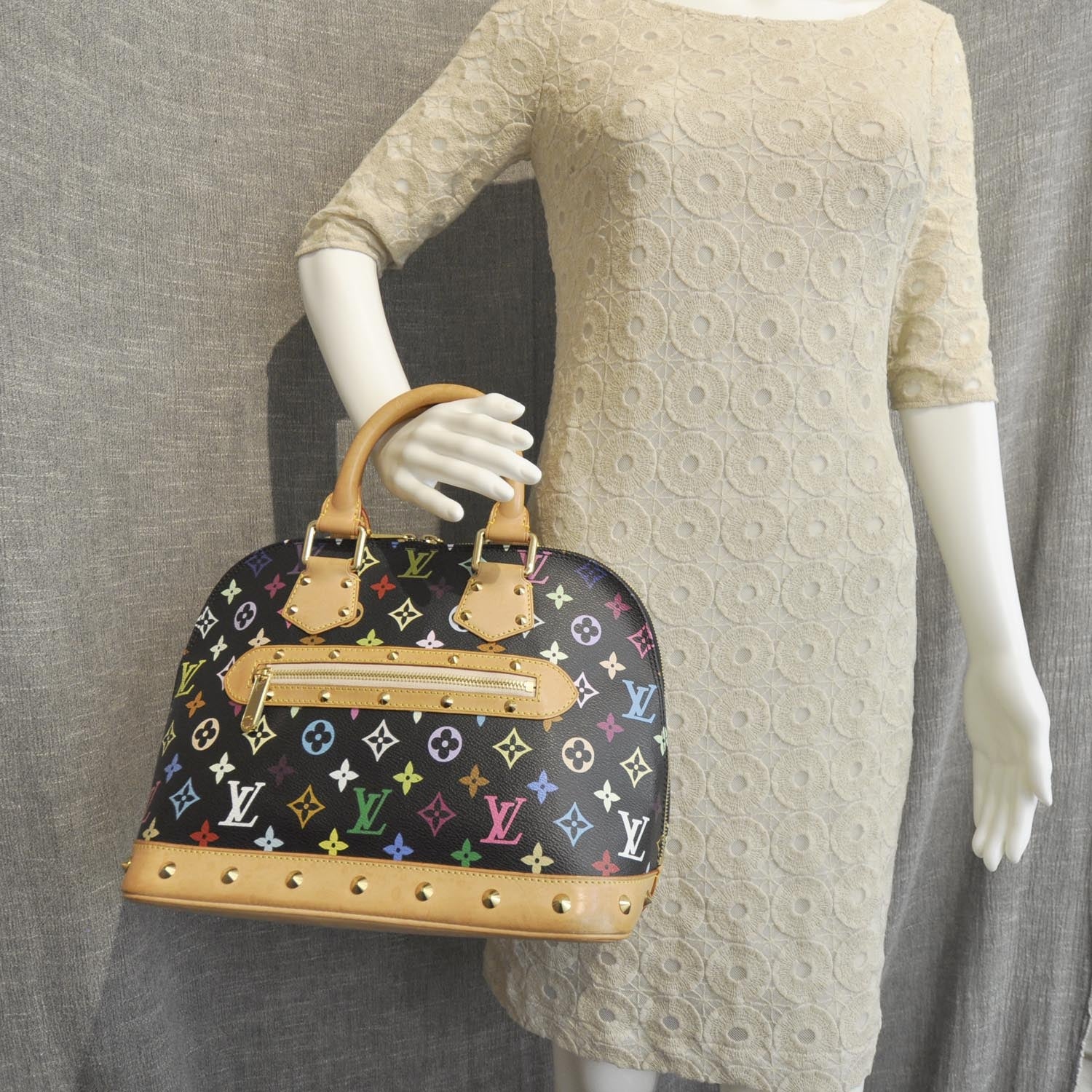 Louis Vuitton Monogram Multicolor Alma Black 3 of 8