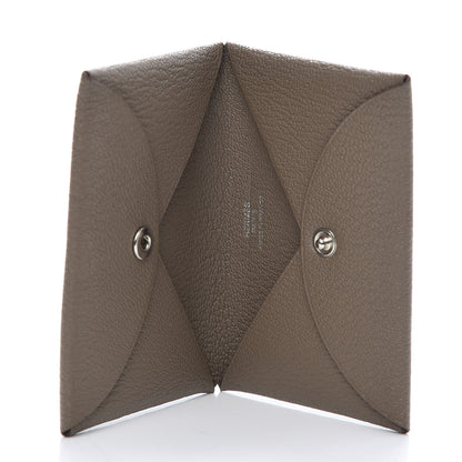 Hermes Chevre Mysore Calvi Card Case Etoupe 5 of 7