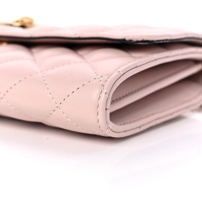 Versace Calfskin Icon Quilted Wallet On Chain Crossbody Pink 8 of 8