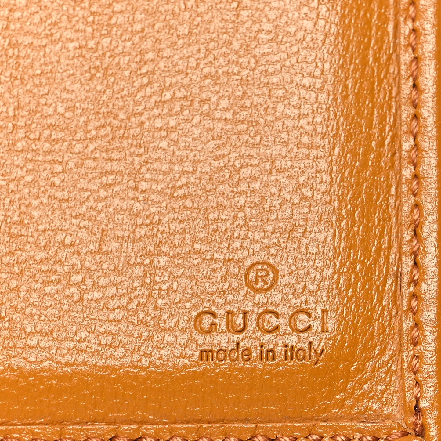 GG Supreme Monogram Textured Calfskin Retro Interlocking G Passport Case Beige Yellow