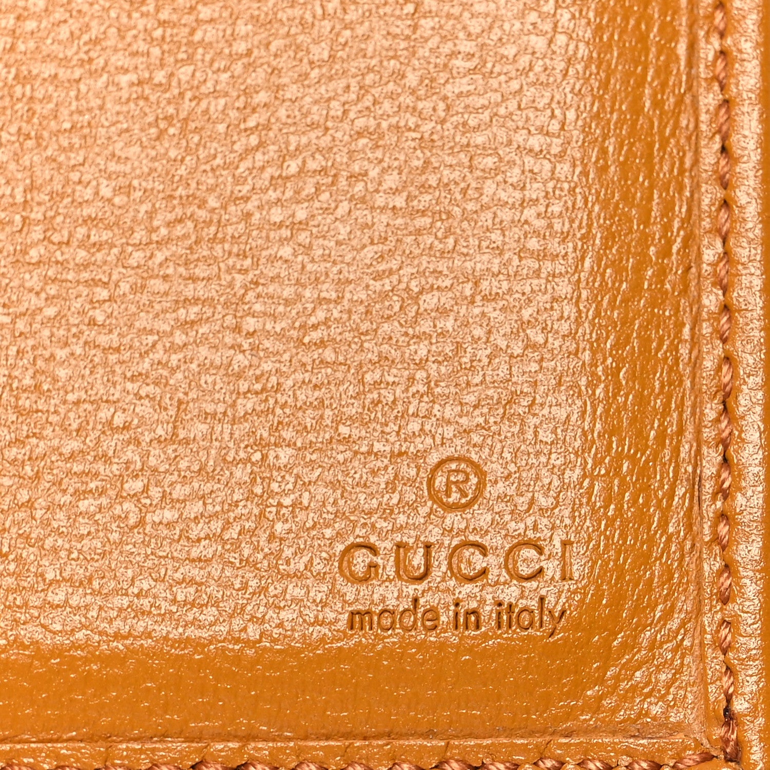 Gucci GG Supreme Monogram Textured Calfskin Retro Interlocking G Passport Case Beige Yellow 8 of 9