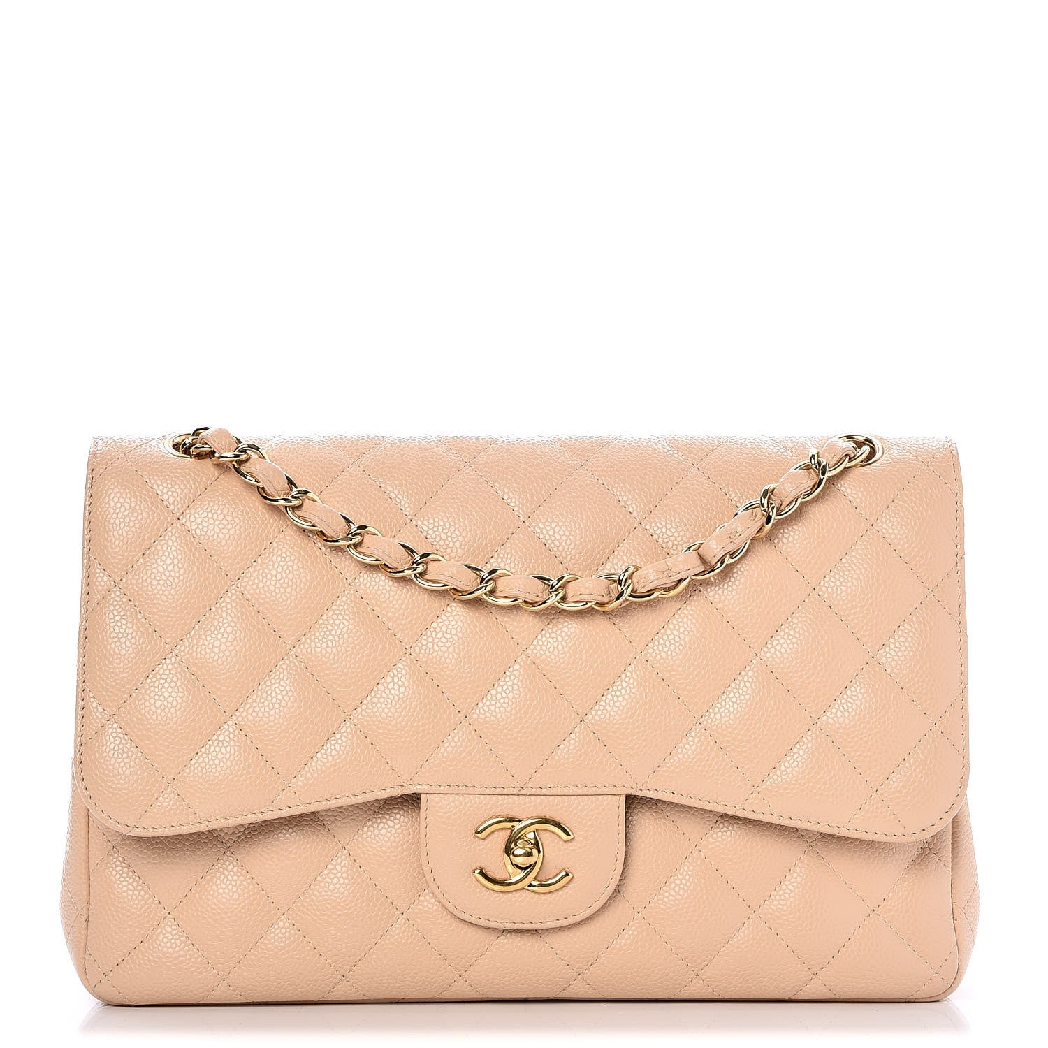 Chanel Caviar Quilted Jumbo Double Flap Beige Clair 1 of 9