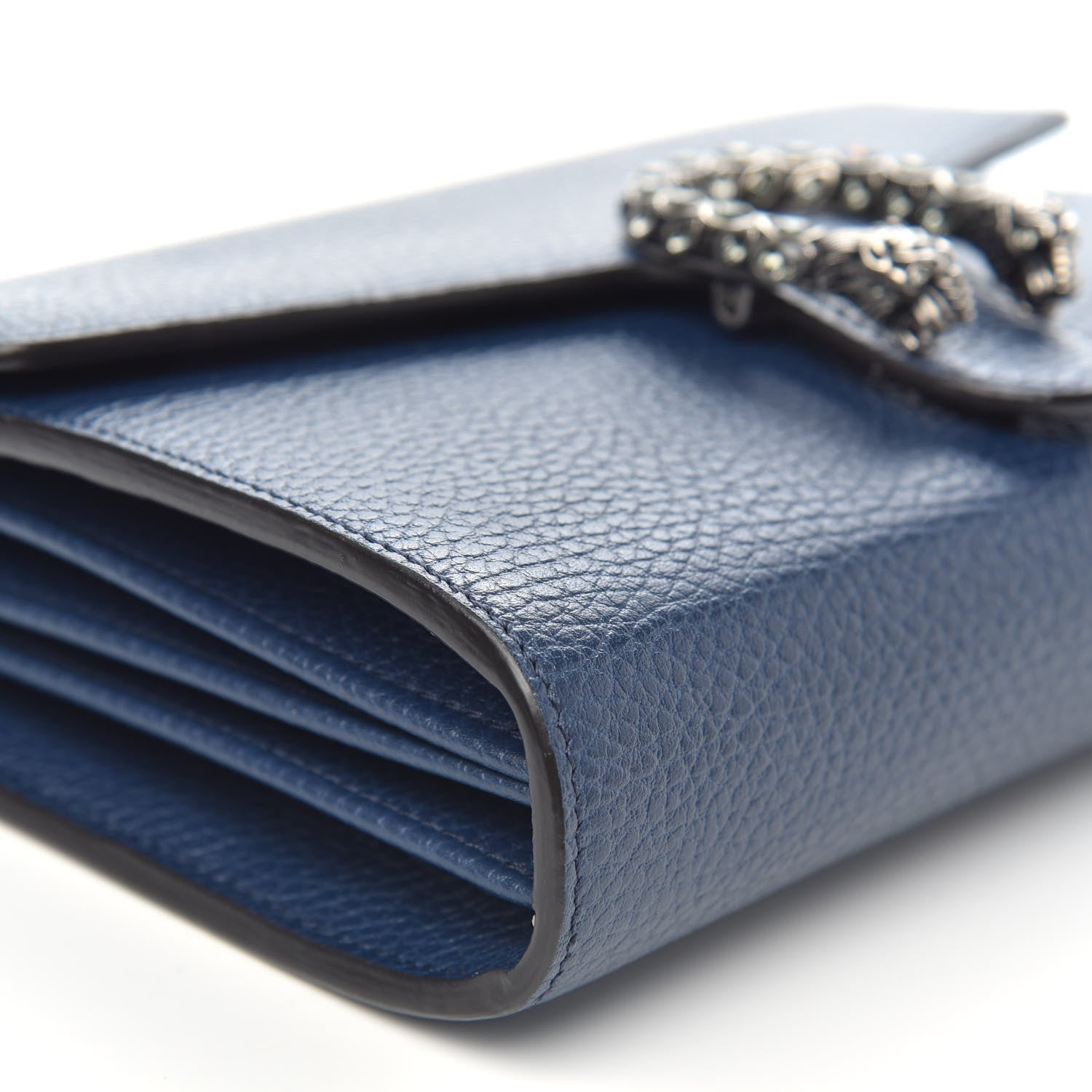 Gucci Dollar Calfskin Crystal Mini Dionysus Chain Wallet Blue Agata Black Diamond 8 of 11