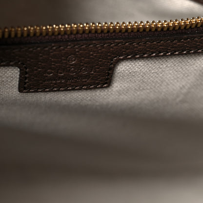 Gucci Monogram Jumbo GG Textured Dollar Calfskin Web Tote Bag Camel Ebony New Acero 6 of 11
