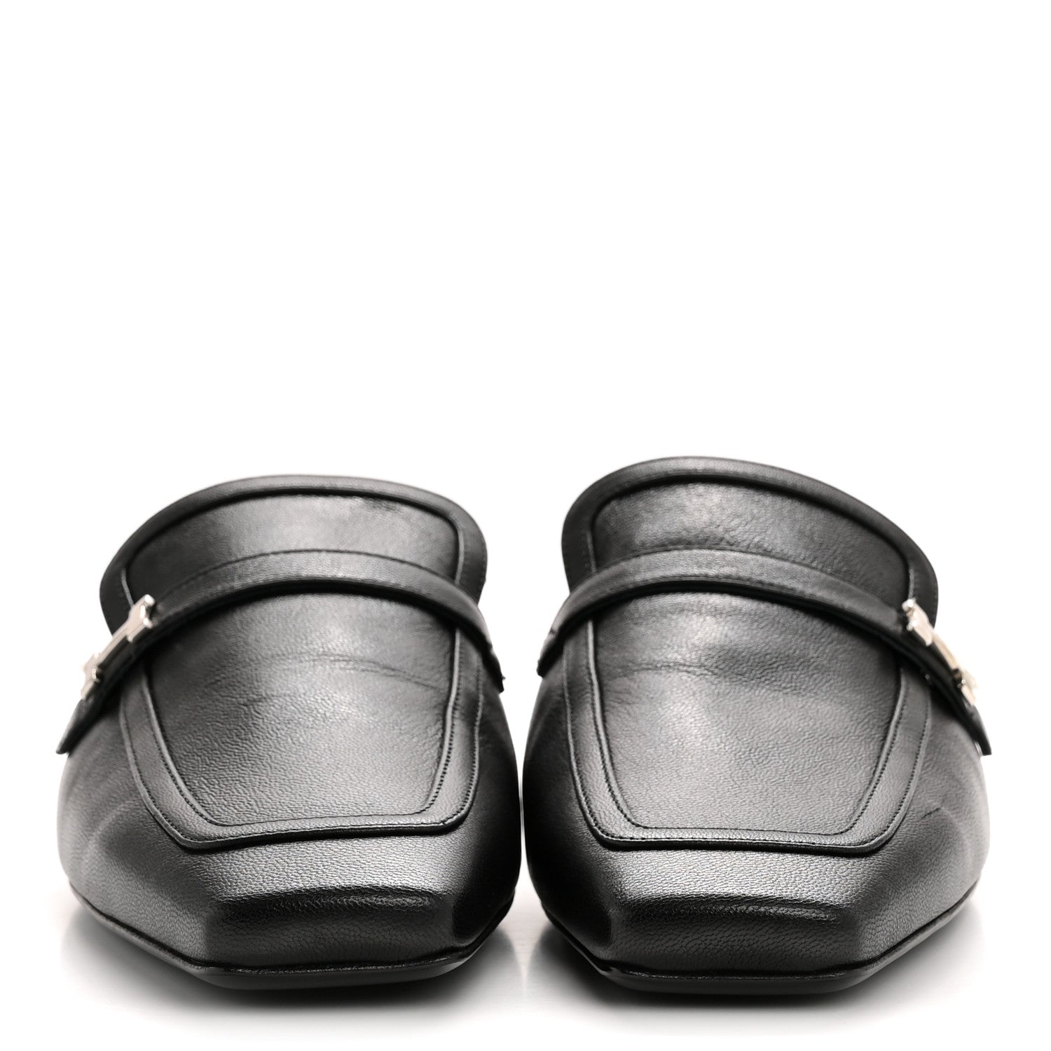 Hermes Goatskin Groupie Mules 40 Black 3 of 11