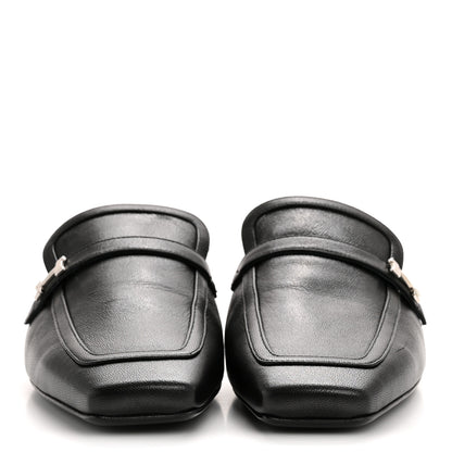 Hermes Goatskin Groupie Mules 40 Black 3 of 11