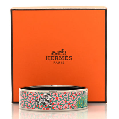 Hermes Enamel Printed Wide Dans un Jardin Anglais Bracelet 65 Baroque 6 of 6