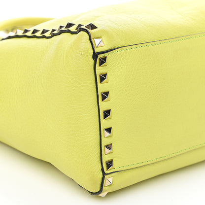 Valentino Garavani Vitello Rockstud Double Handle Tote Yellow Fluo 10 of 20
