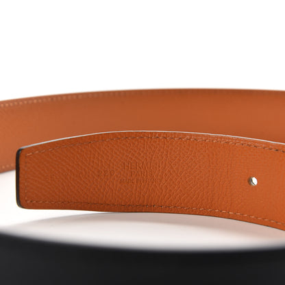 Hermes Swift Epsom 32mm Belt Strap 85 Black Orange 3 of 6