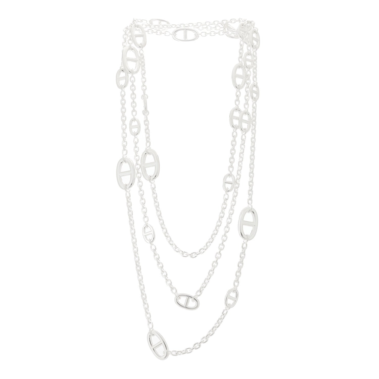 Hermes Sterling Silver Farandole Necklace 160 3 of 8