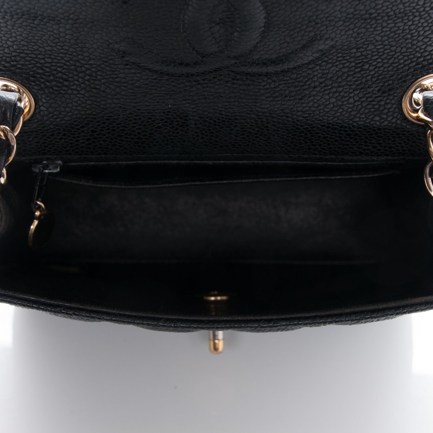 Caviar Quilted Mini Square Flap Black