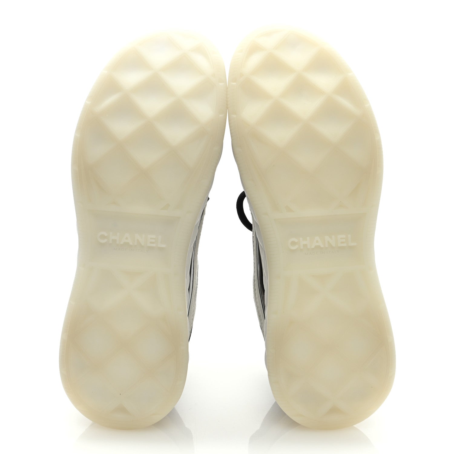 Chanel Suede Calfskin Nylon Grosgrain CC Sneakers 37.5 White 5 of 9