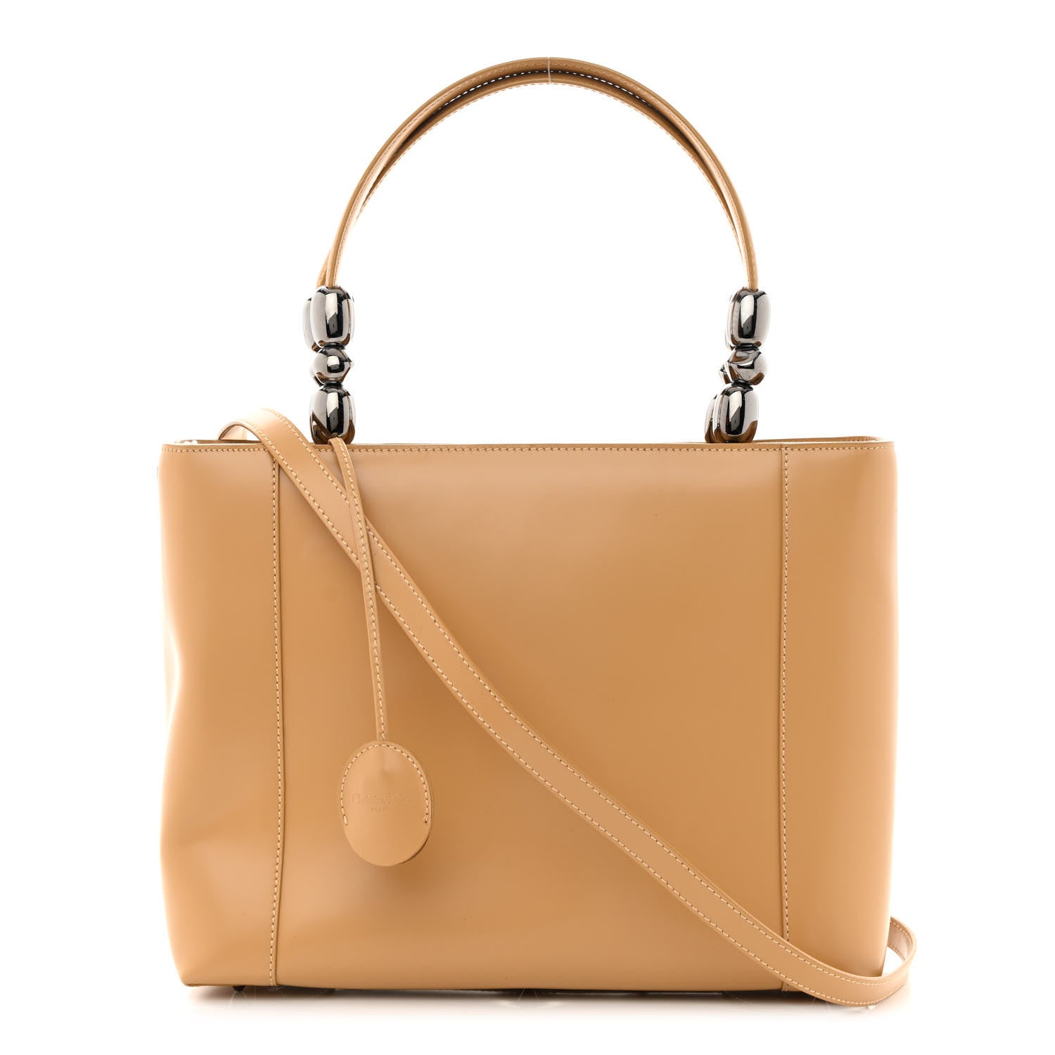 Christian Dior Calfskin Maris Pearl Beaded Top Handle Bag Beige 1 of 14