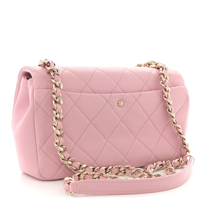Chanel Lambskin Quilted Resin Bi-Color Chain Flap Bag Pink 3 of 11