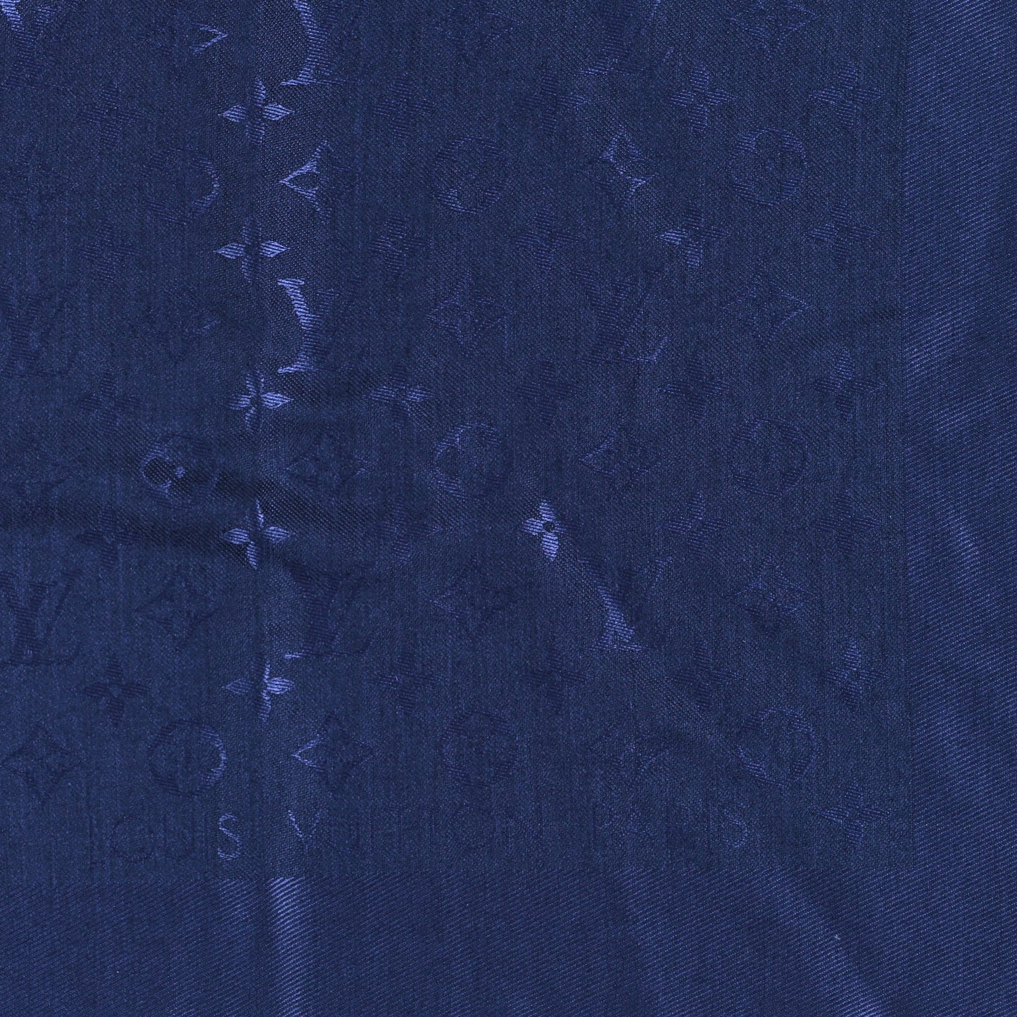 Silk Wool Monogram Shawl Night Blue